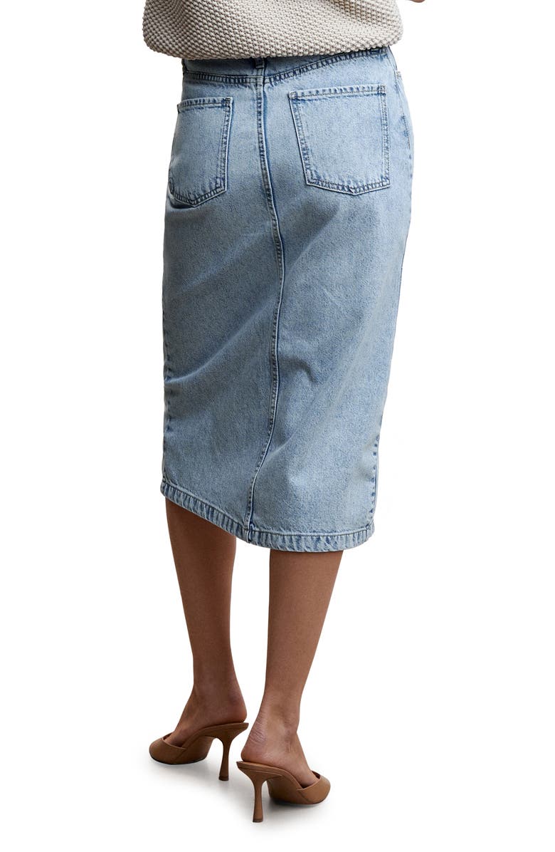 MANGO Denim Midi Skirt, Alternate, color,