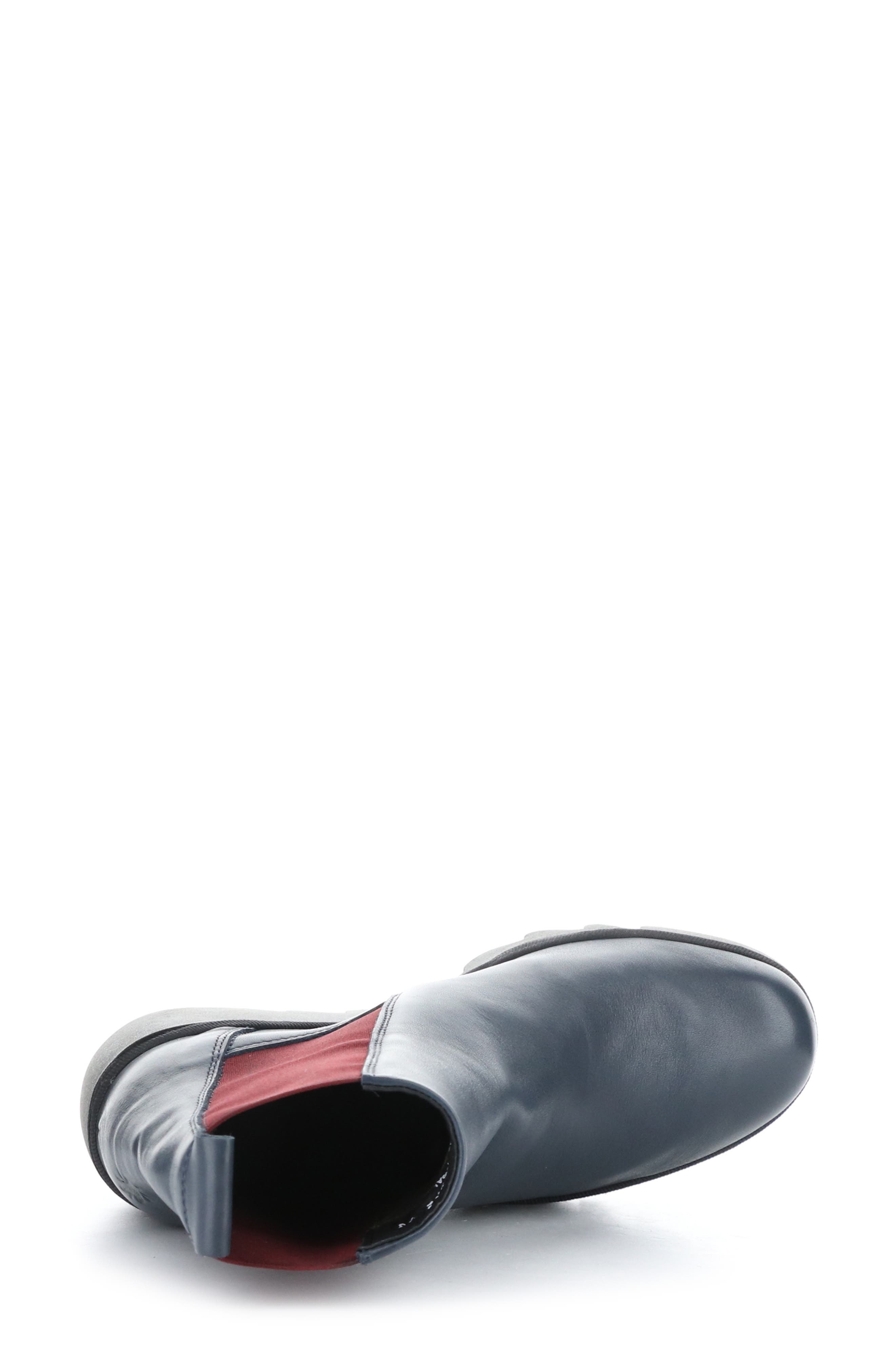 Fly Long Bagu Wedge Chelsea Boot, Alternate, color, NAVY/ WINE