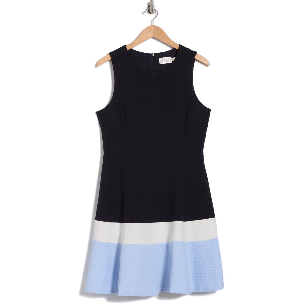 ELIZA J ELIZA J COLORBLOCK SLEEVELESS FIT & FLARE DRESS
