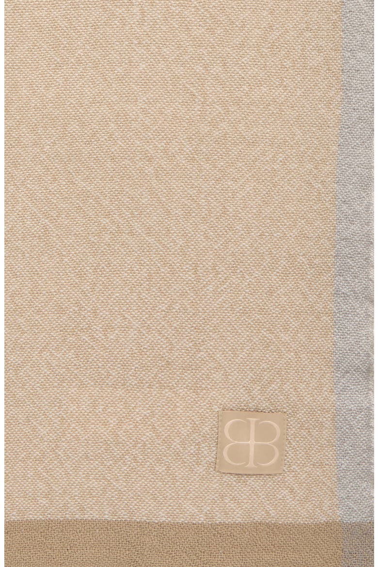 Lave Wool Throw Blanket, Alternate, color, CREAM/ OAK