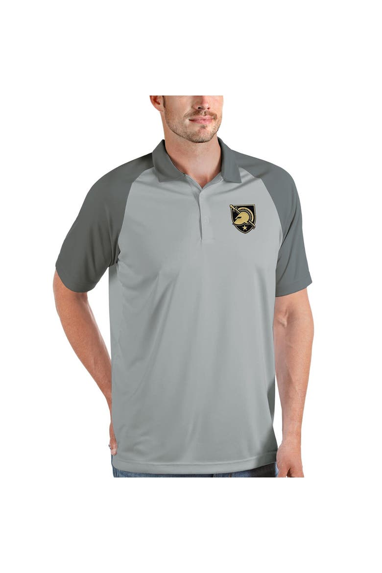 Men's Antigua Silver/Steel Army Black Knights Nova Polo, Main, color, Silver