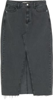 River Island Front Slit Denim Maxi Skirt