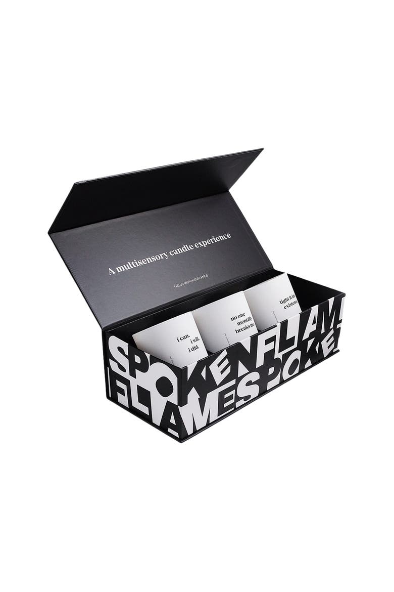 Straight Facts Candle Set, Main, color, Black And White