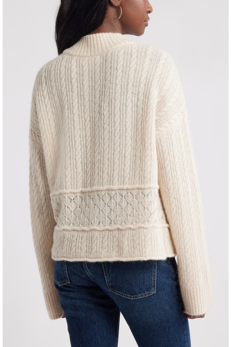 Mock Neck Alpaca & Wool Blend Sweater, Alternate, color, IVORY DOVE