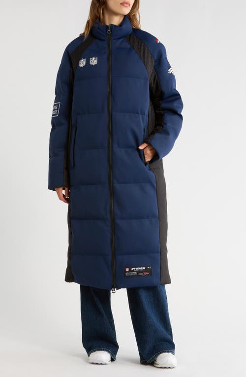 Off Season Nfl Team Water Repellent Long Puffer Coat In Blue