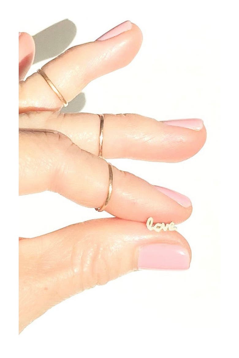 "USE YOUR WORDS" 14K GOLD STUD EARRINGS - LOVE, Alternate, color, GOLD