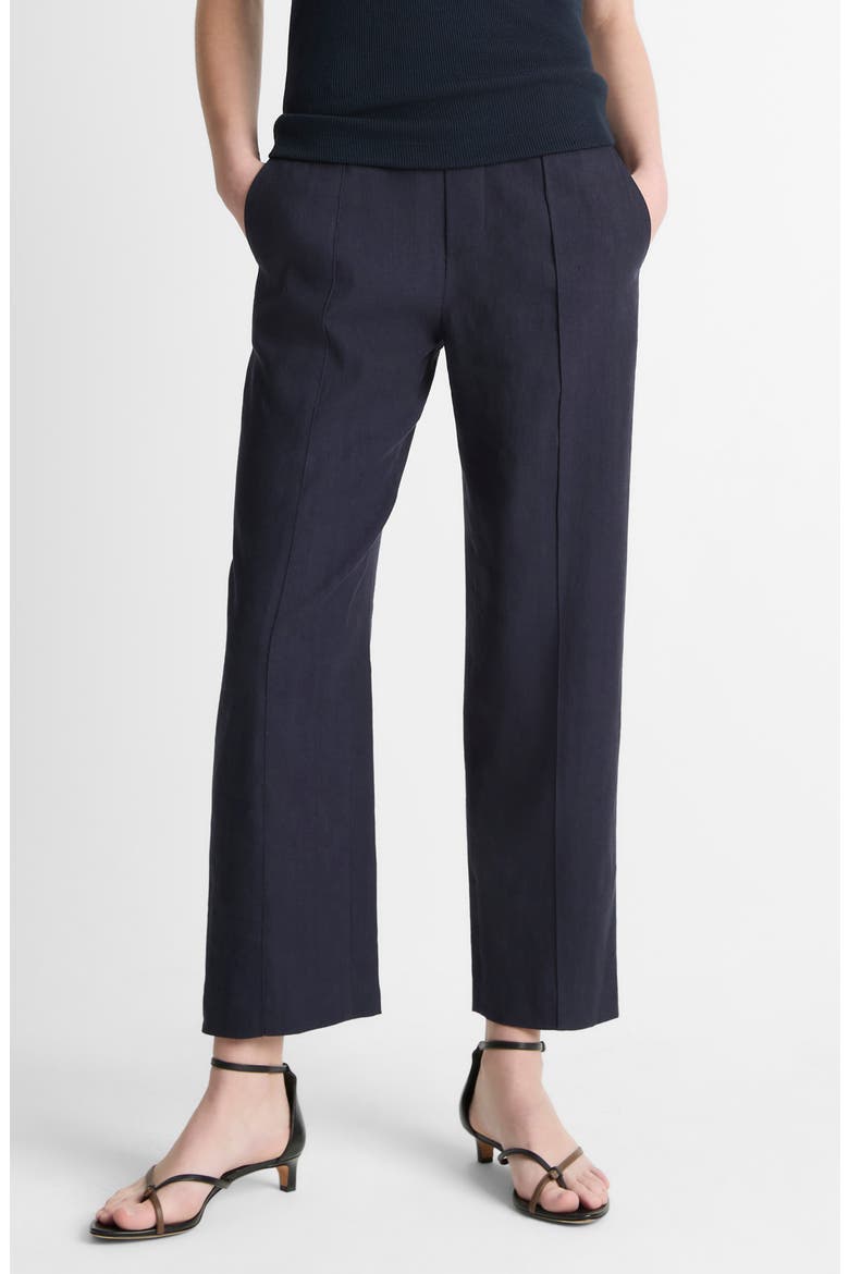 Grace Mid Rise Linen Blend Tapered Pull-On Pants, Main, color, COASTAL