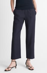 Vince Pintuck Linen Blend Tapered Trousers