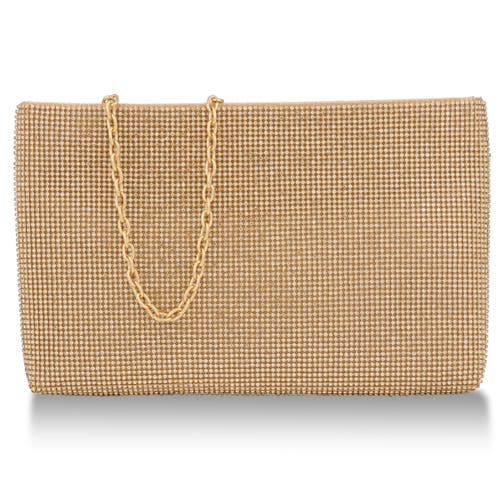 Whiting & Davis Lainey Crystal Clutch In Gold