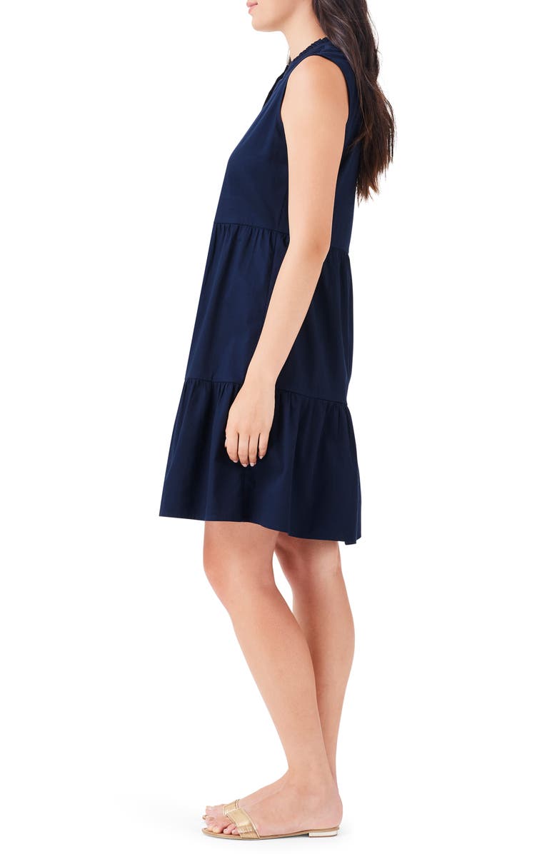 NIC+ZOE Tia Tiered Sleeveless Stretch Cotton Dress, Alternate, color, Dark Indigo