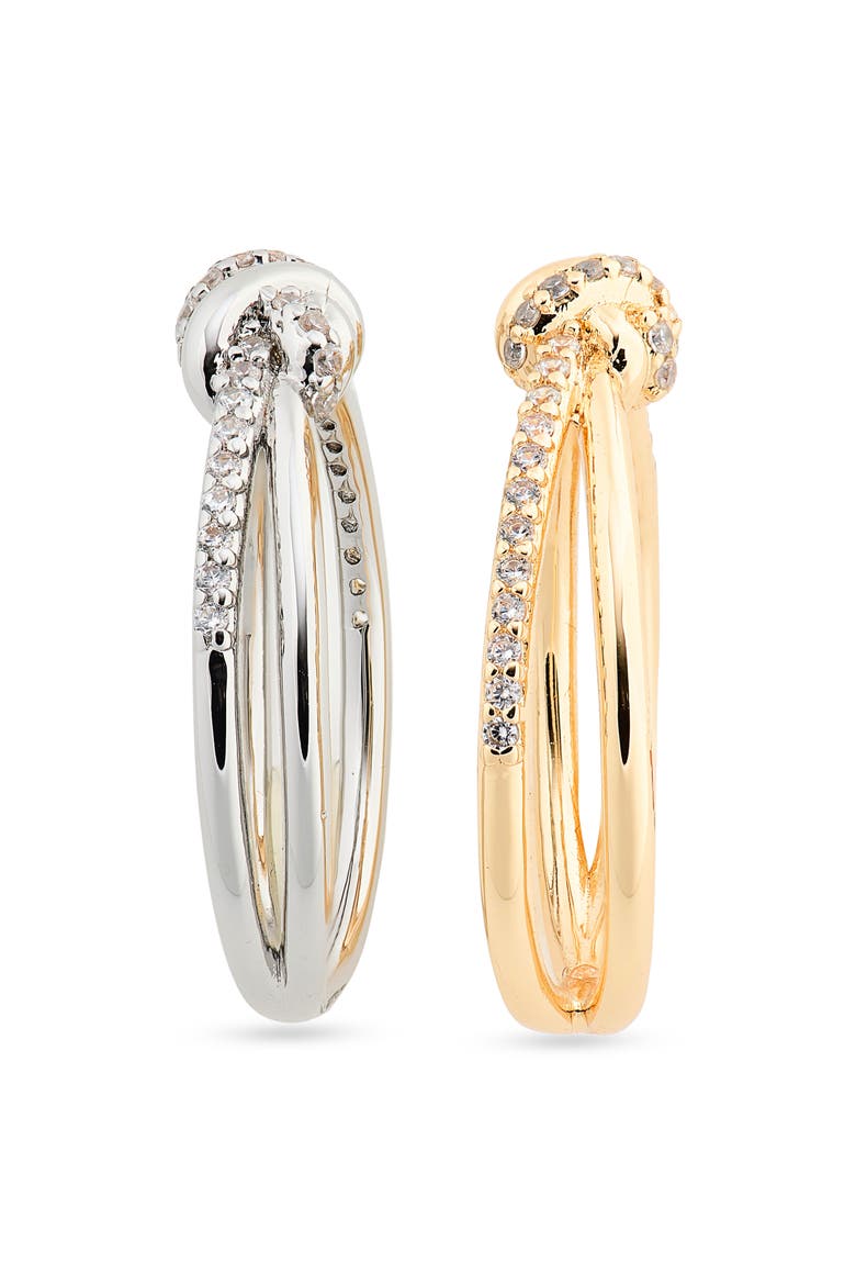 2-Pack Cubic Zirconia Knotted Rings, Alternate, color, TWO TONE