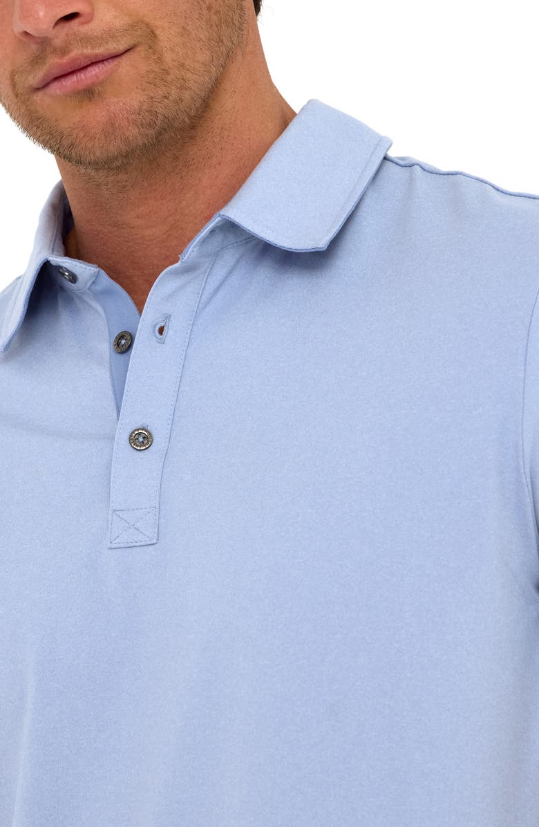 Threads 4 Thought Phineas Luxe Jersey Polo, Alternate, color, Heather High Tide/ Bluebell