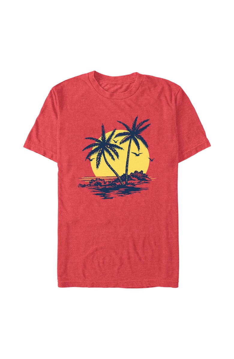 Lost Gods Men's Lost Gods Full Moon Palms  Graphic T-Shirt, Main, color, Red Heather