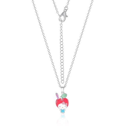 Hello Kitty Enamel And Pink Cyrstal Café 3d Apple Head Pendant In Metallic