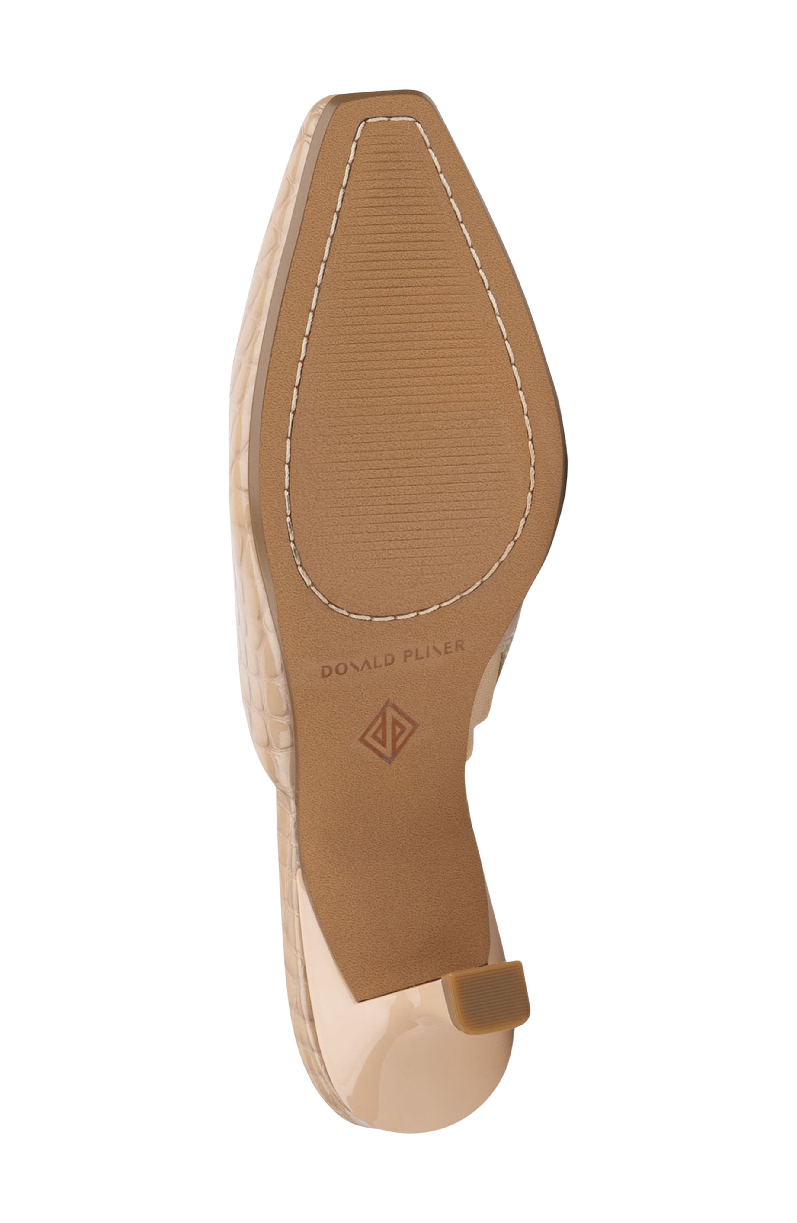 Fannie Croc Embossed Leather Heeled Mule, Alternate, color, SAND