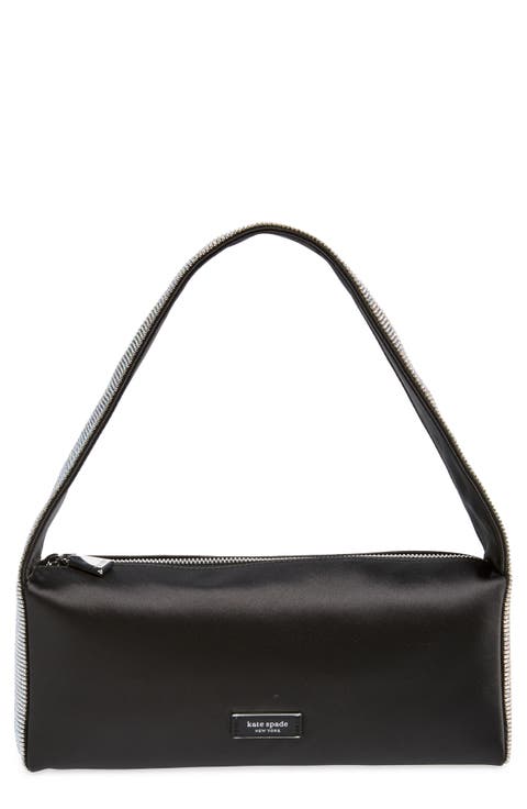 afterparty crystal & satin handbag