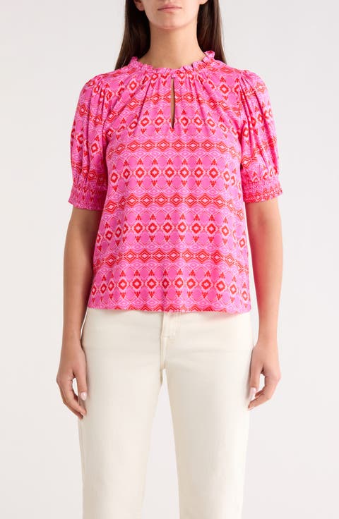 Mirany Ikat Bindy Puff Sleeve Top