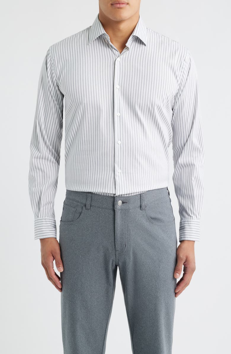 Cannon Crown Lite Stripe Performance Twill Button-Up Shirt