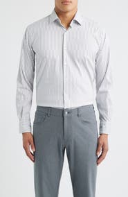 Peter Millar Cannon Crown Lite Stripe Performance Twill Button-Up Shirt