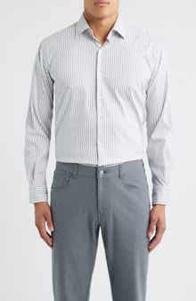 Peter Millar Cannon Crown Lite Stripe Performance Twill Button-Up Shirt