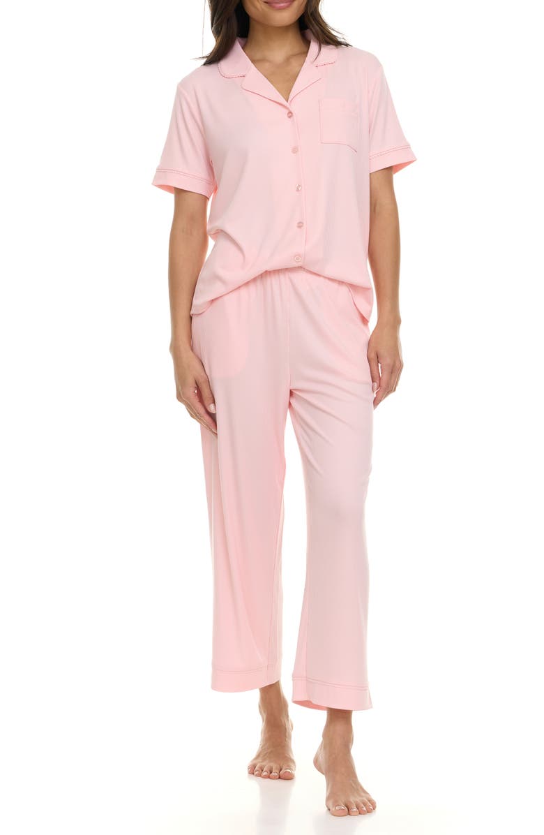 Flora By Flora Nikrooz Iman Rib Pajamas, Alternate, color, Pink Cloud
