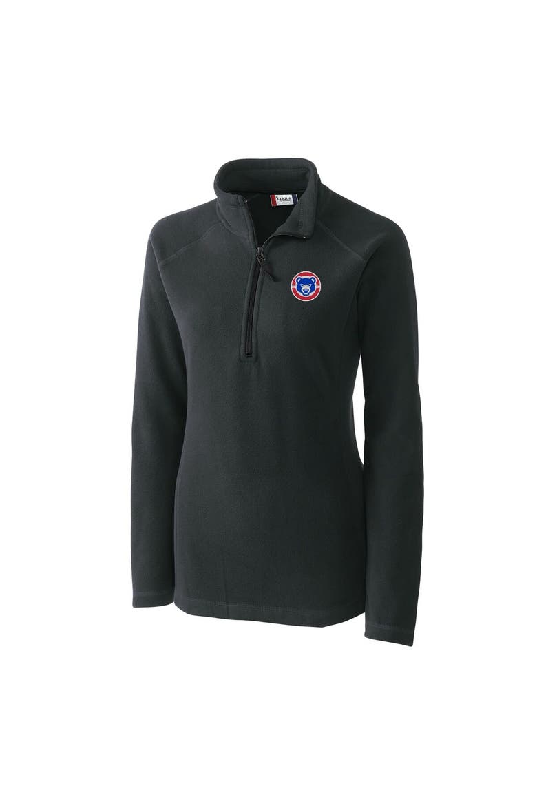 Women's Cutter & Buck  Charcoal South Bend Cubs Clique Summit Performance Fleece Half-Zip Pullover Jacket, Alternate, color, Charcoal