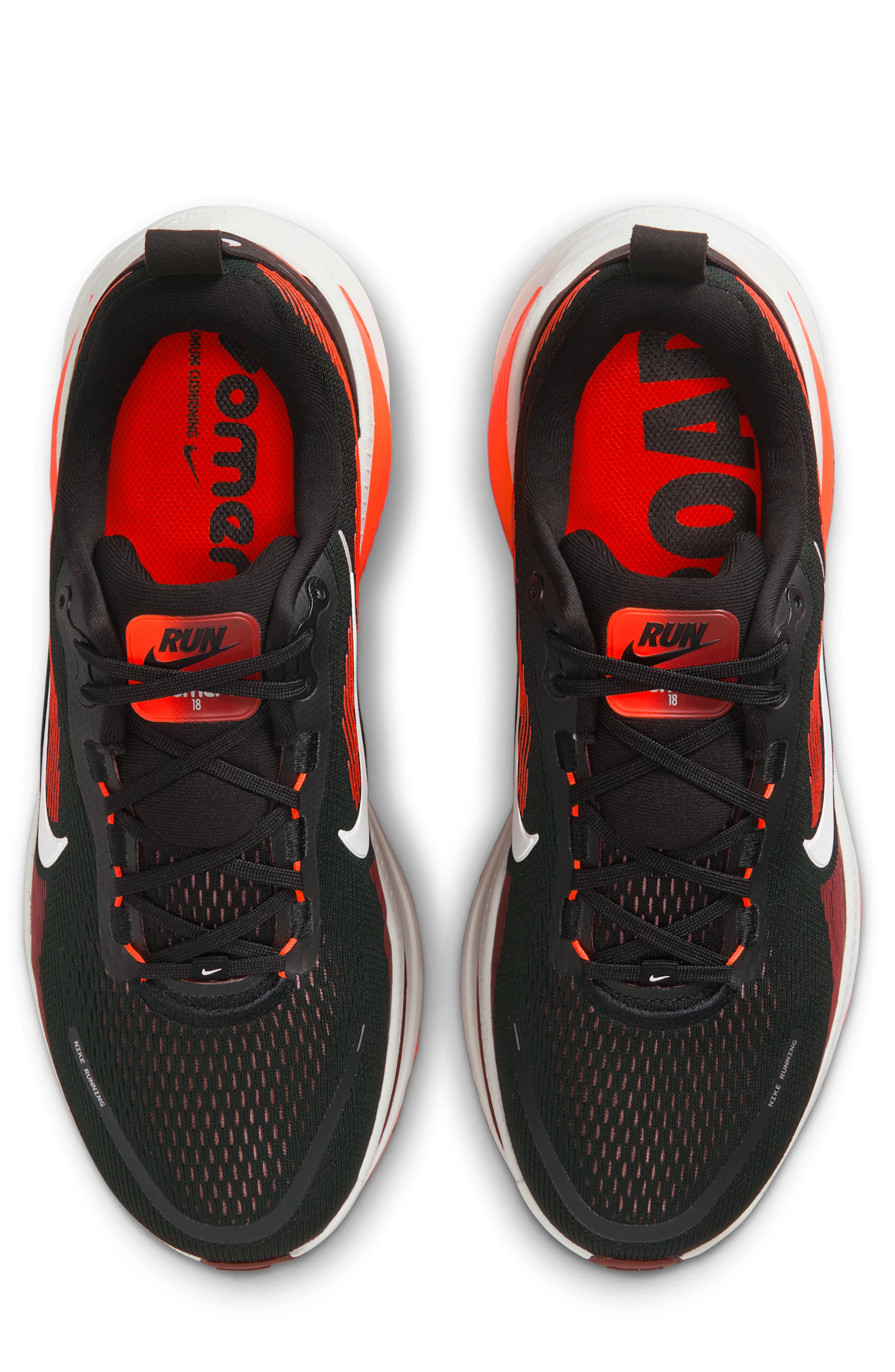 Vomero 18 Running Shoe, Alternate, color, BLACK/ BRIGHT CRIMSON