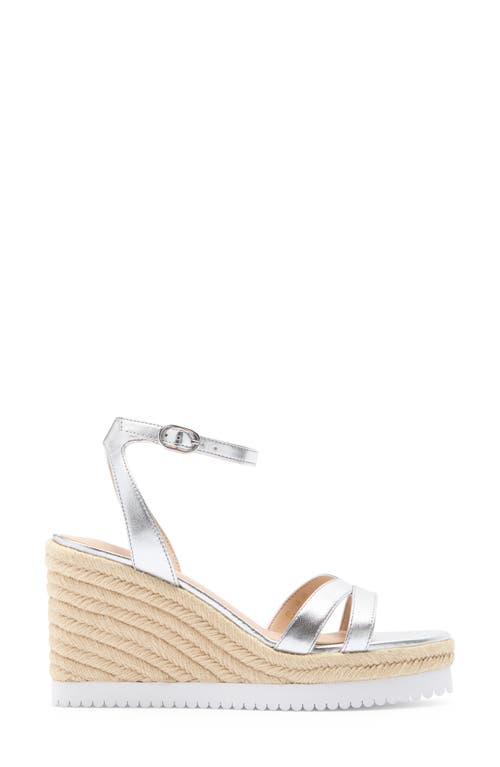 Stuart Weitzman Catlina Espadrille Wedge Sandal In Silver