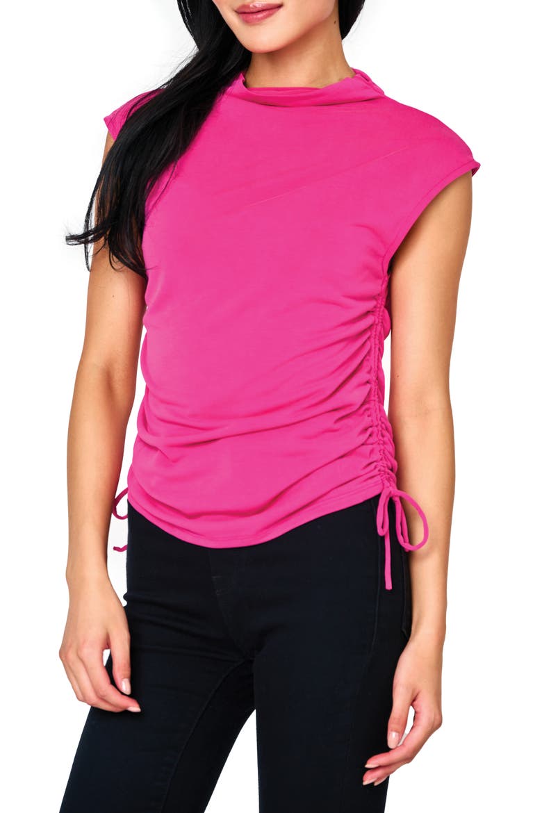 Funnel Neck Top, Main, color, FUCHSIA