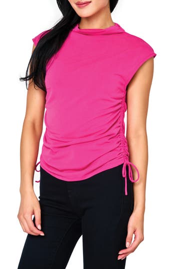 Gibsonlook Funnel Neck Top In Pink