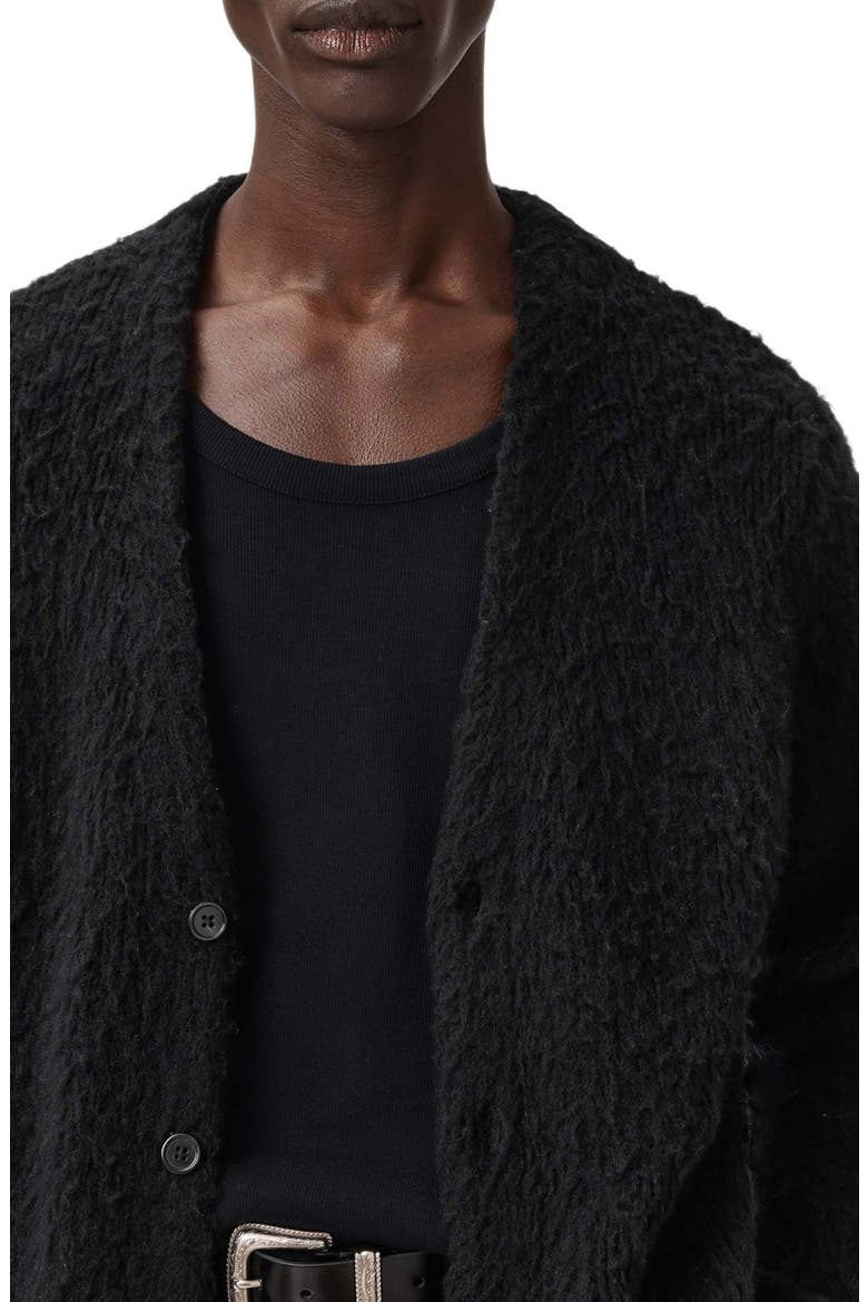Tobie Merino Wool Blend Cardigan, Alternate, color, BLACK