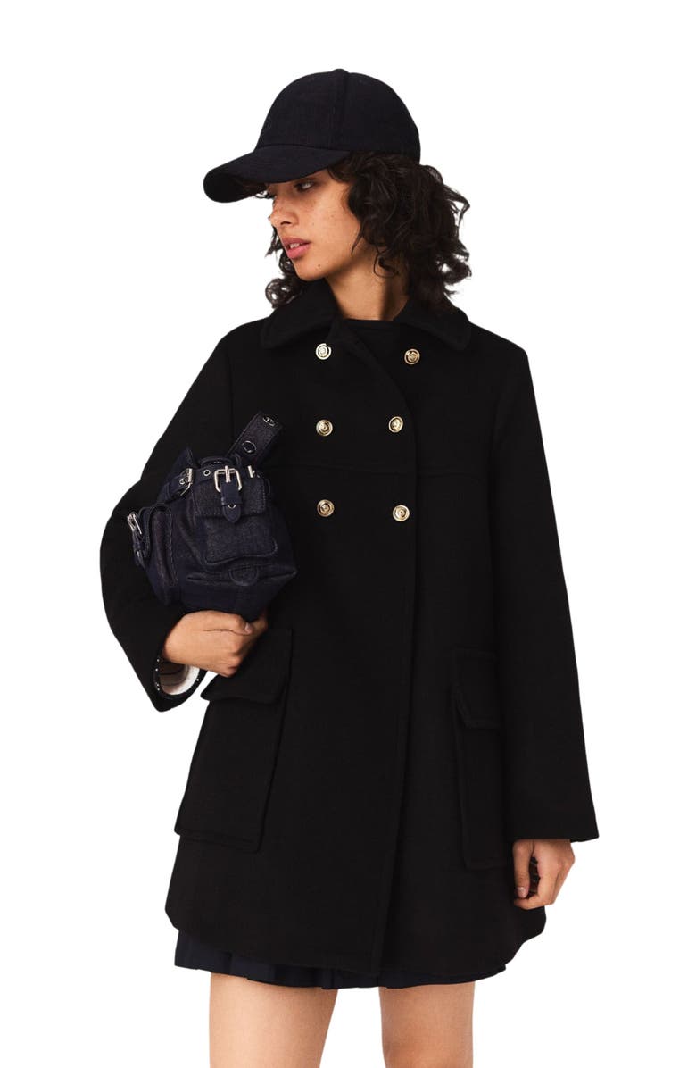 maje Wool blend coat, Alternate, color, 