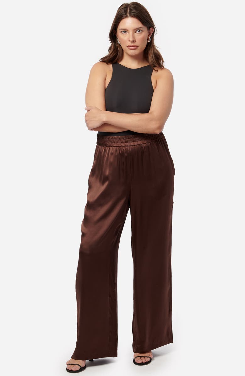 CAMI NYC Bleecker Silk Charmeuse Pants, Alternate, color, Chocolate