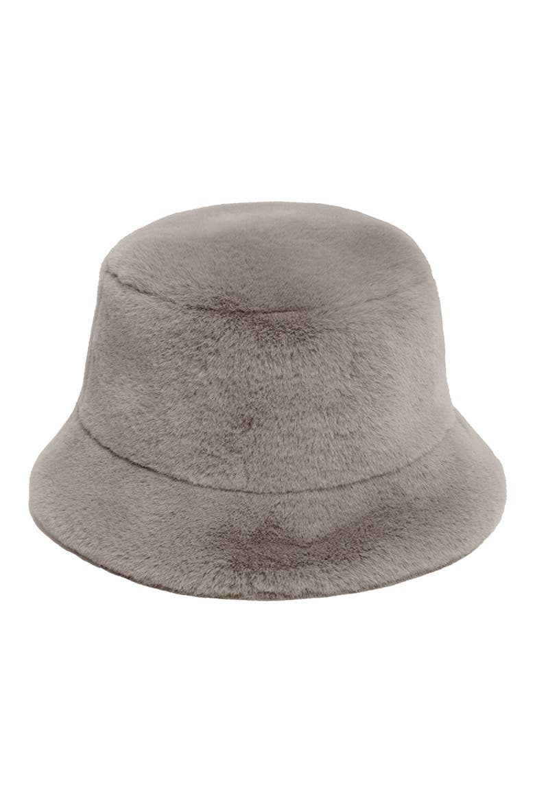 Amara Pluche™ Faux Fur Bucket Hat, Main, color, GRANITE
