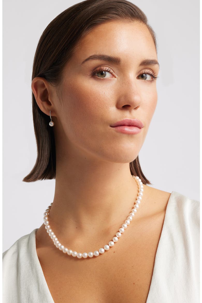 Akoya Pearl Necklace, Alternate, color, WHITE- 14K WHITE GOLD