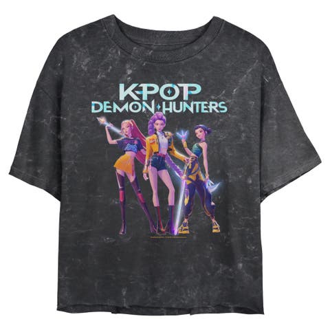 Junior's KPop Demon Hunters Girls Group Shot Logo  Graphic T-Shirt