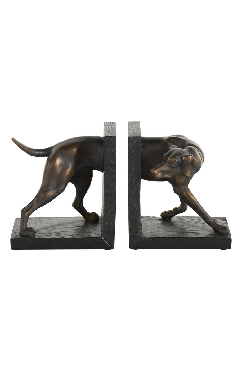 SONOMA SAGE HOME Greyhound Set of 2 Polystone Bookends, Main, color, Black