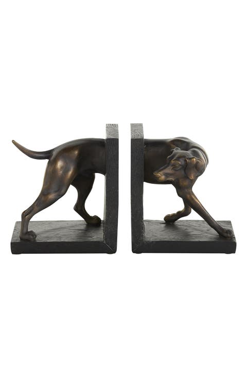 Greyhound Set of 2 Polystone Bookends