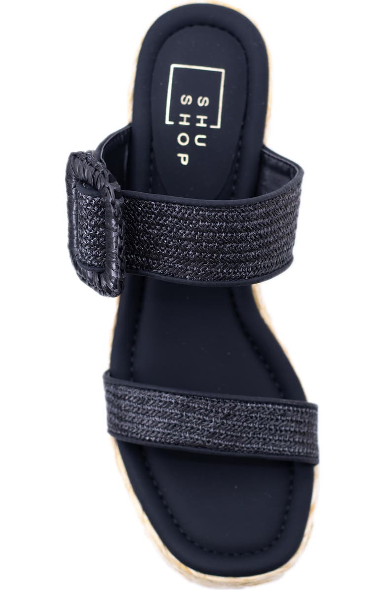 SHUSHOP Leena Platform Wedge Espadrille Sandal, Alternate, color, Black