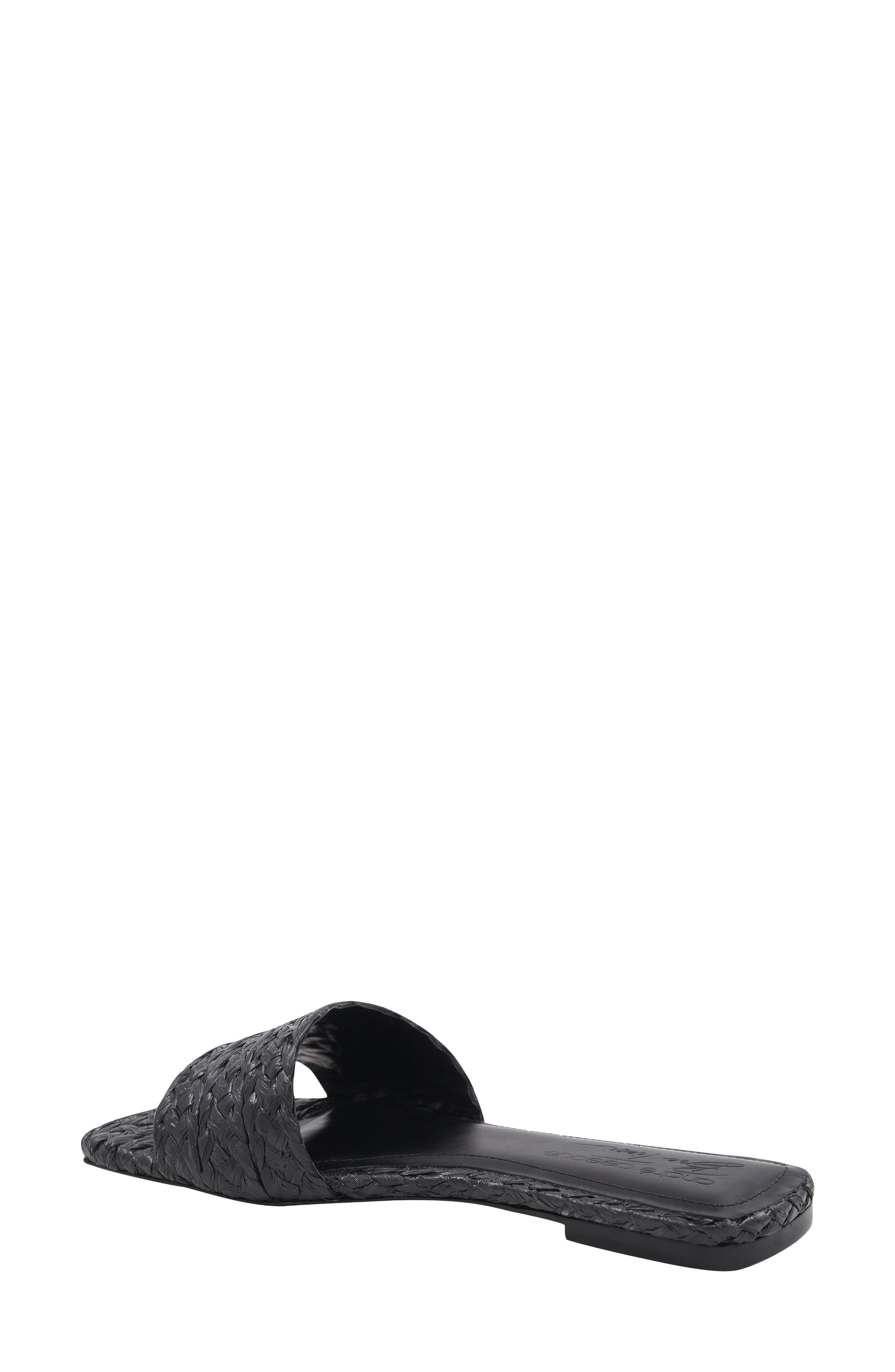 Alia Slide Sandal, Alternate, color, BLACK RAFFIA