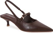 BERNESS Corrie Pointed Toe Buckle Slingback Kitten Heel Pump