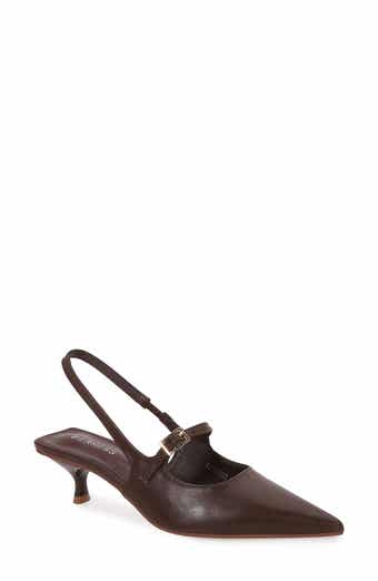 Corrie Pointed Toe Buckle Slingback Kitten Heel Pump