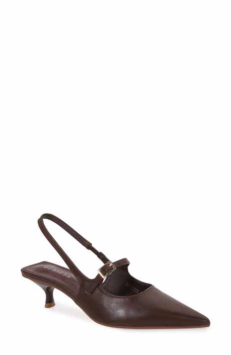 Corrie Pointed Toe Buckle Slingback Kitten Heel Pump