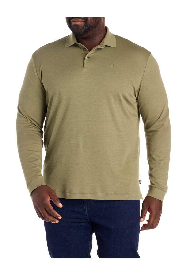 Big & Tall Pado Long-Sleeve Polo Shirt, Alternate, color, MEDIUM GREEN