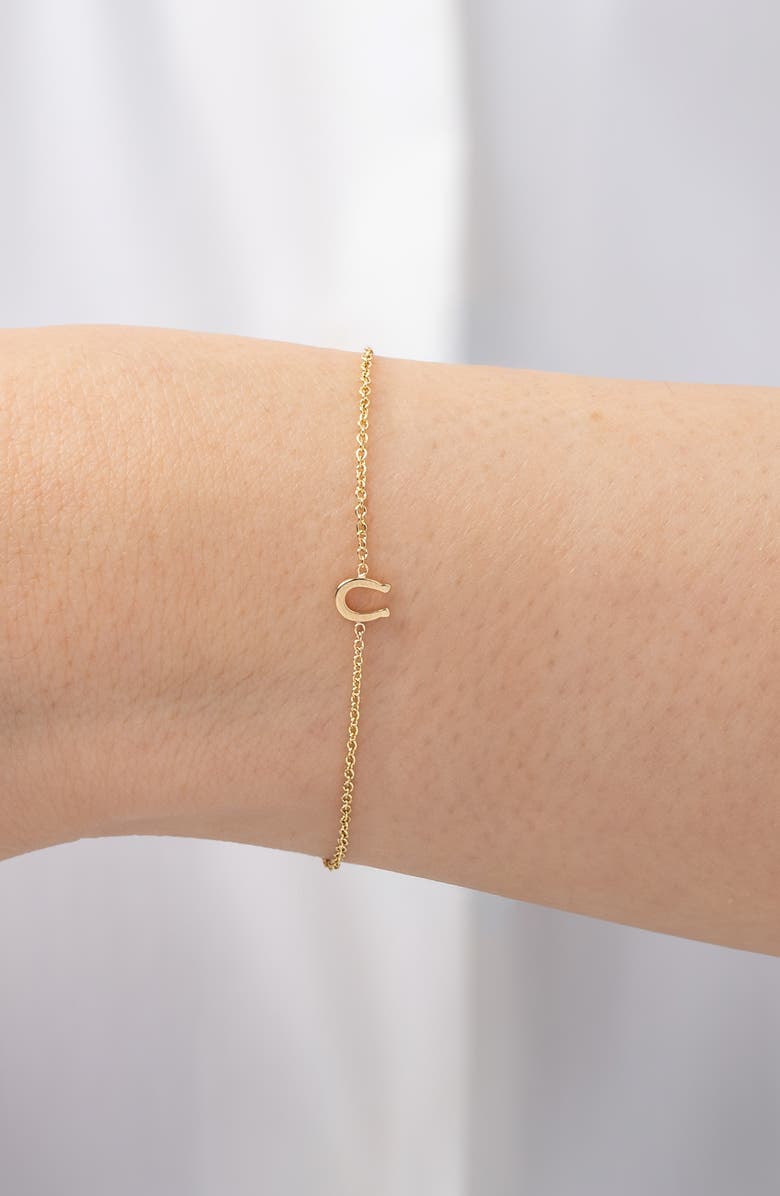 Zoe Lev Tiny Horseshoe Chain Bracelet, Alternate, color, Yellow Gold