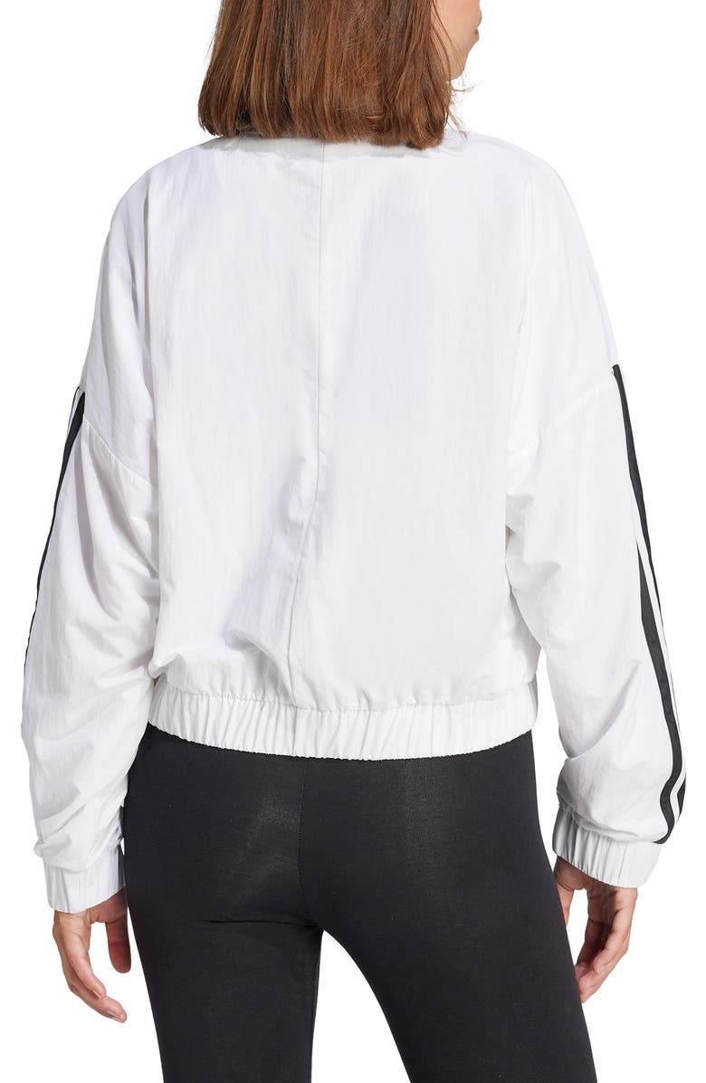 adidas 3-Stripes Woven Bomber Jacket, Alternate, color, White/ Black