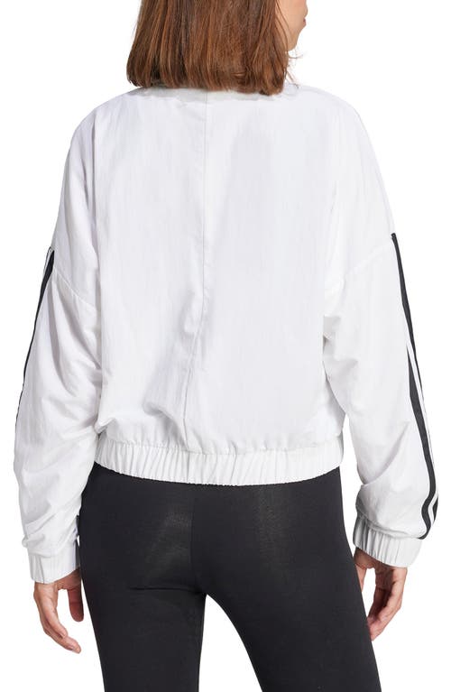 Adidas Originals Adidas Own The Run Hooded Running Windbreaker Jacket In White/black