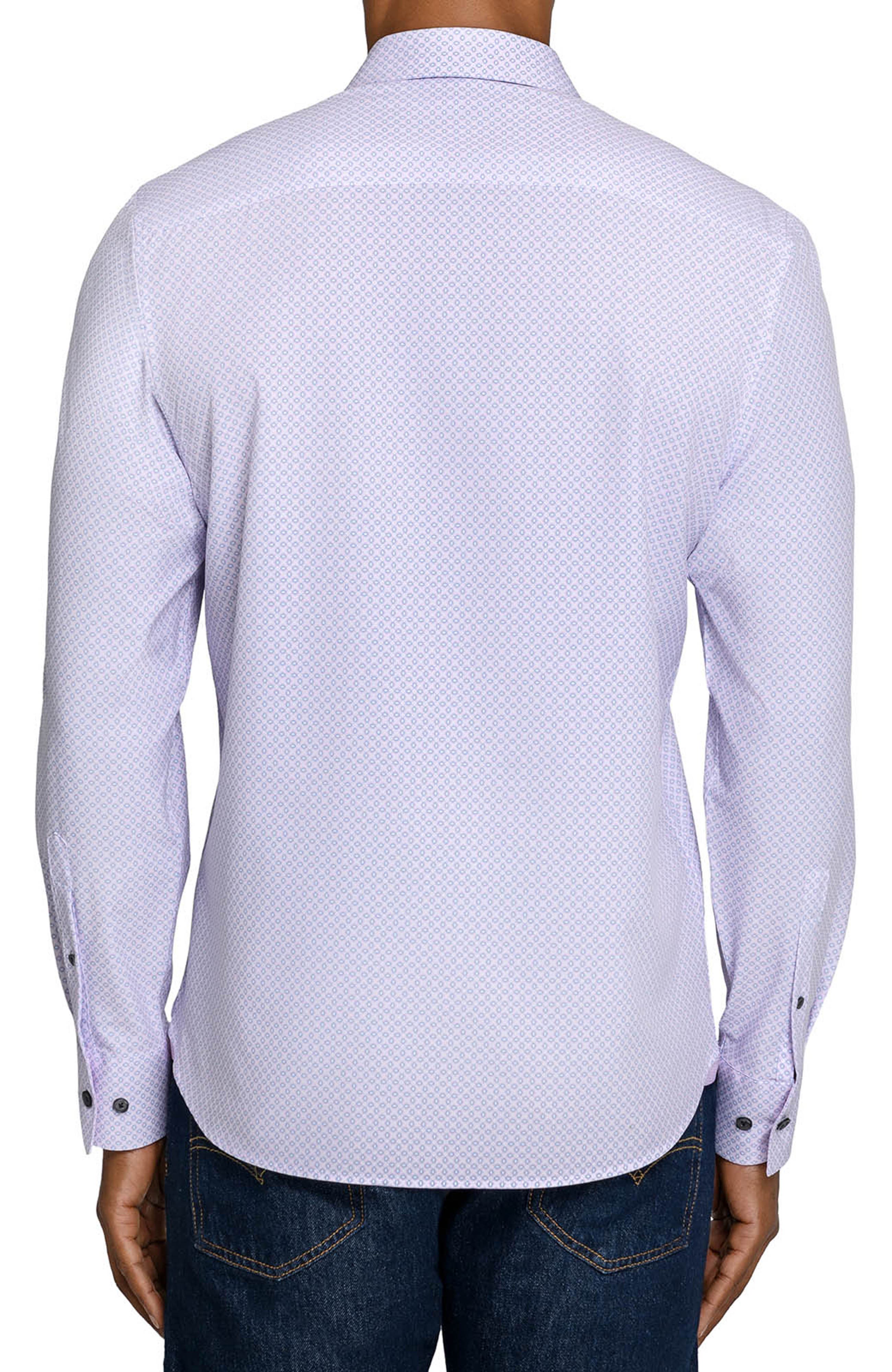 Slim Fit Diamond Geo Woven Long Sleeve Basic Shirt - image 2