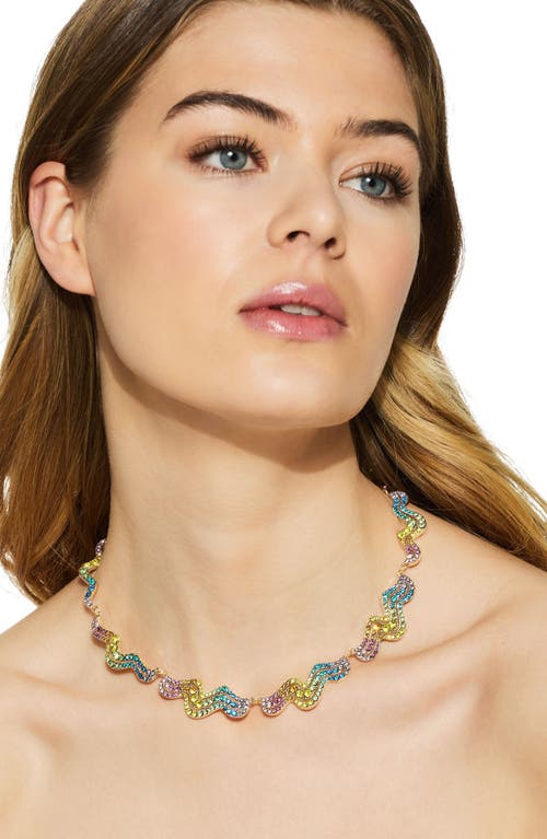 Kurt Geiger London Rainbow Wave Collar Necklace In Multi