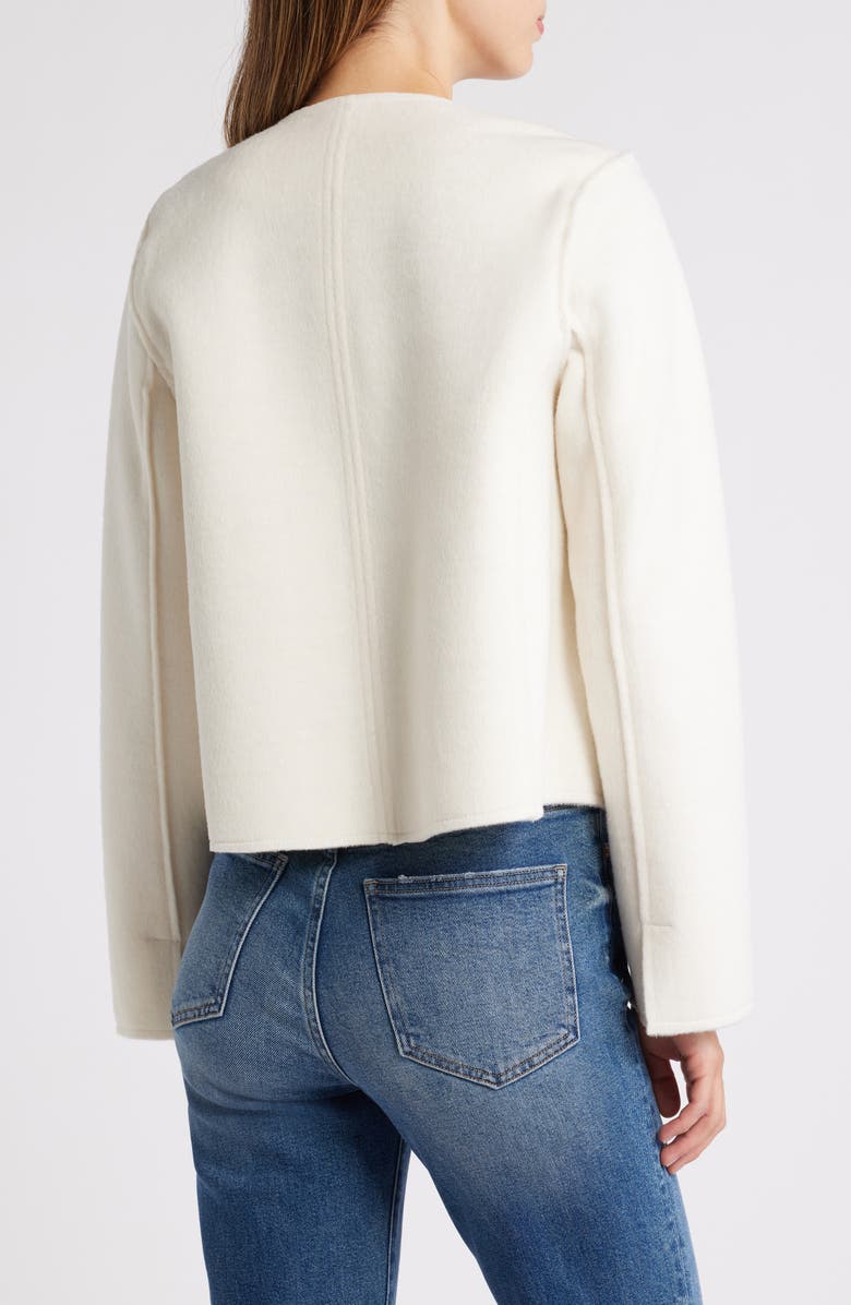 Wit & Wisdom Collarless Crop Jacket, Alternate, color, Ivory